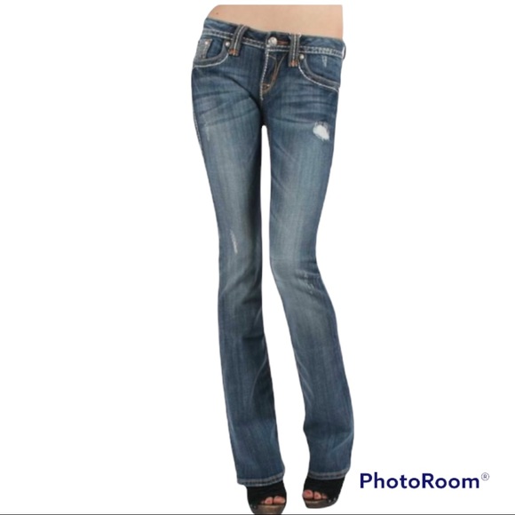 Rock Revival Denim - Rock Revival Tricia Distressed Low Rise Boot Jeans Size 25